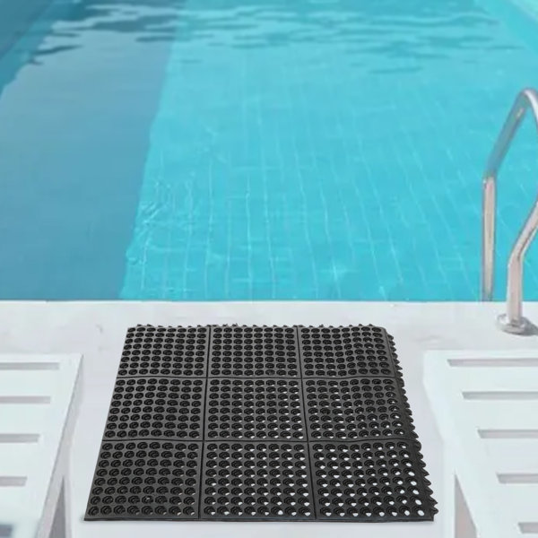 Arlmont & Co. Niti Nonslip Rubber Floor Mat Outdoor Shower Pool